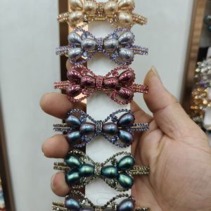 3.94inch弹簧夹珍珠加锆石